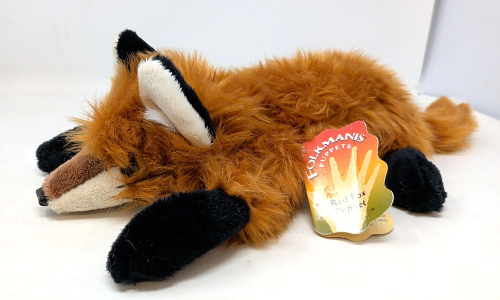 NWT Folkmanis RED FOX Plush Realistic Full Hand Puppet Plush Stuffed Animal